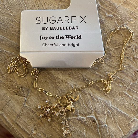 SUGARFIX by BaubleBar Joy to the World Joyful Merry Christmas Holiday Necklace - Picture 11 of 14